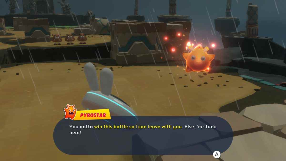 Le Pyrostar Spark parle à Beep-O dans Mario + Rabbids Sparks of Hope