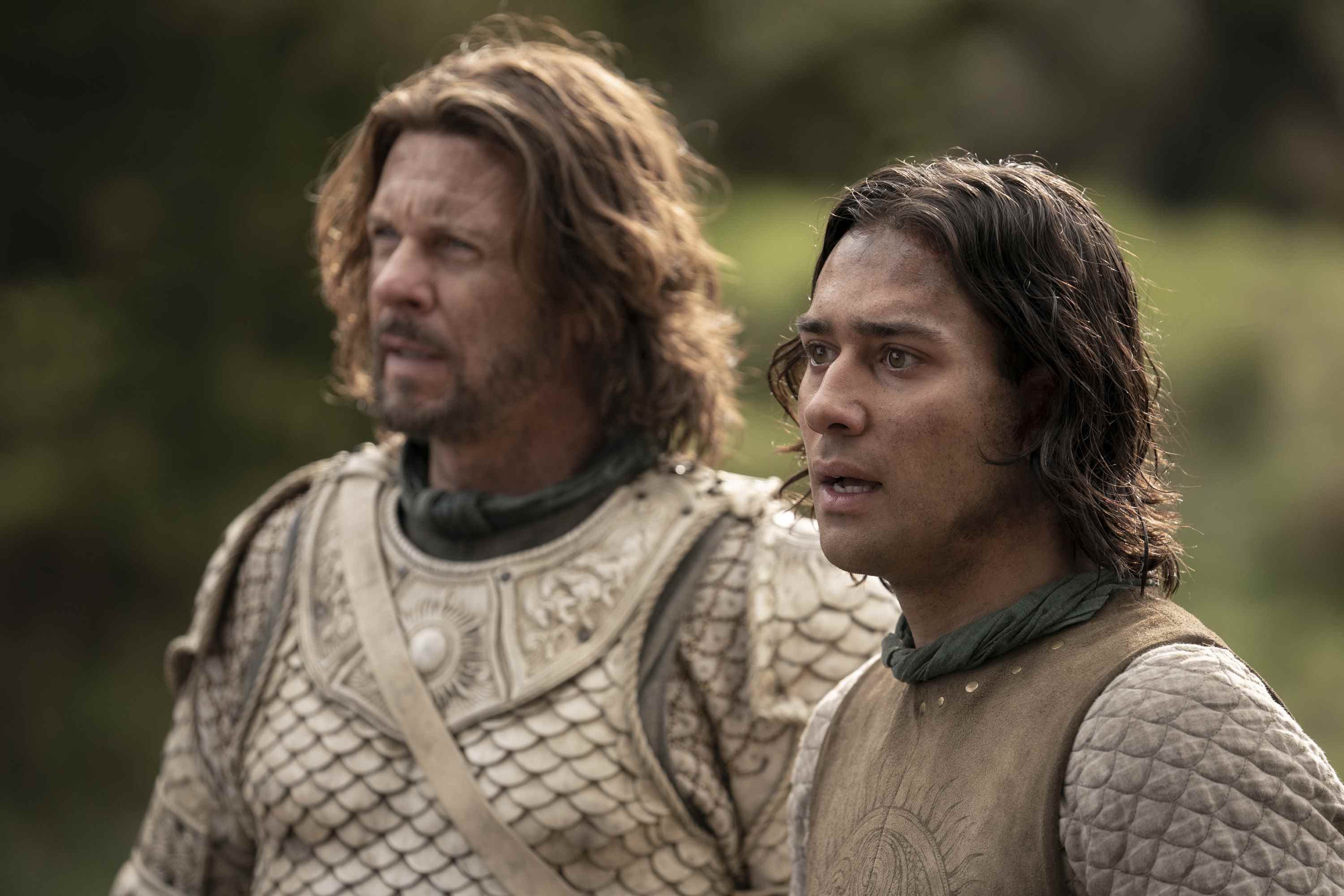 (LR) Lloyd Owen (Elendil), Maxim Baldry (Isildur)