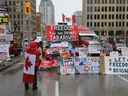 Freedom Convoy sur la rue Wellington à Ottawa, le 10 février 2022. 