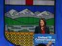 Danielle Smith célèbre au BMO Centre de Calgary après le vote à la direction de l'UCP le jeudi 6 octobre 2022. Jim Wells/Postmedia