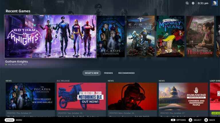 L’interface utilisateur de Steam Deck est désormais disponible dans le client Steam de bureau