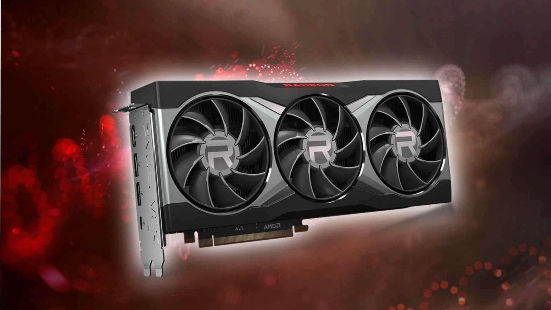 AMD Radeon RX 7900 XTX : carte graphique de génération actuelle avec arrière-plan sur le thème Radeon