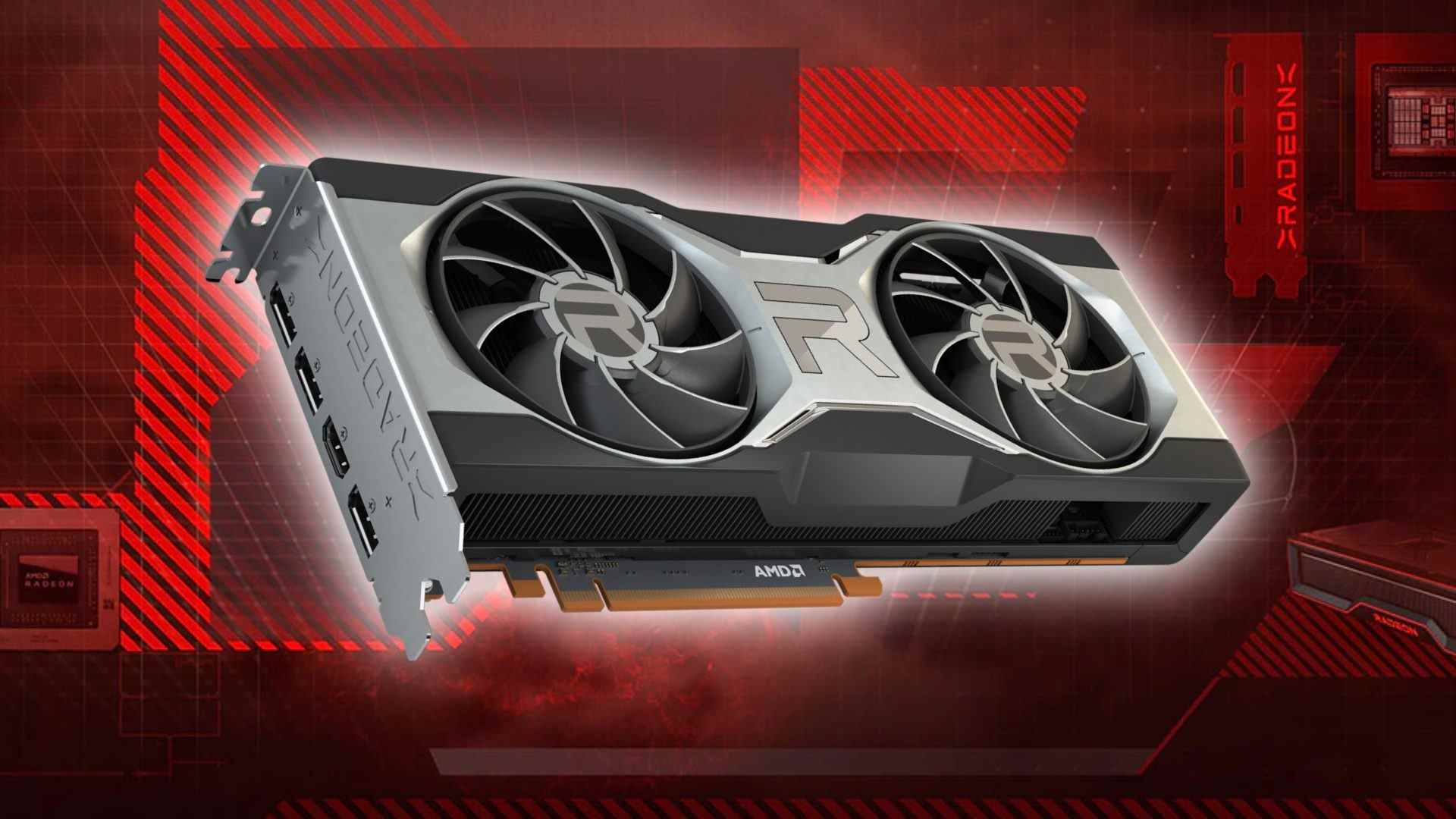 AMD Radeon RX 7900 XT : carte graphique RDNA 2 avec fond de marque rouge