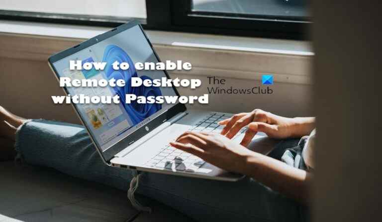 Activer le bureau à distance sans mot de passe dans Windows 11/10