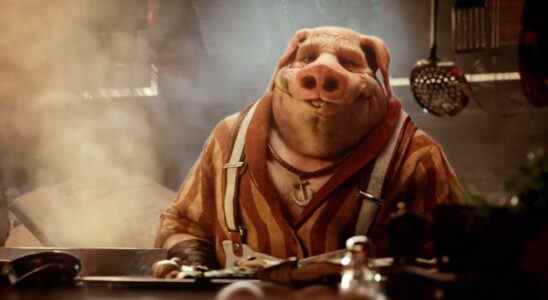 A shot of Beyond Good and Evil 2 showing an anthropomorphic pig man