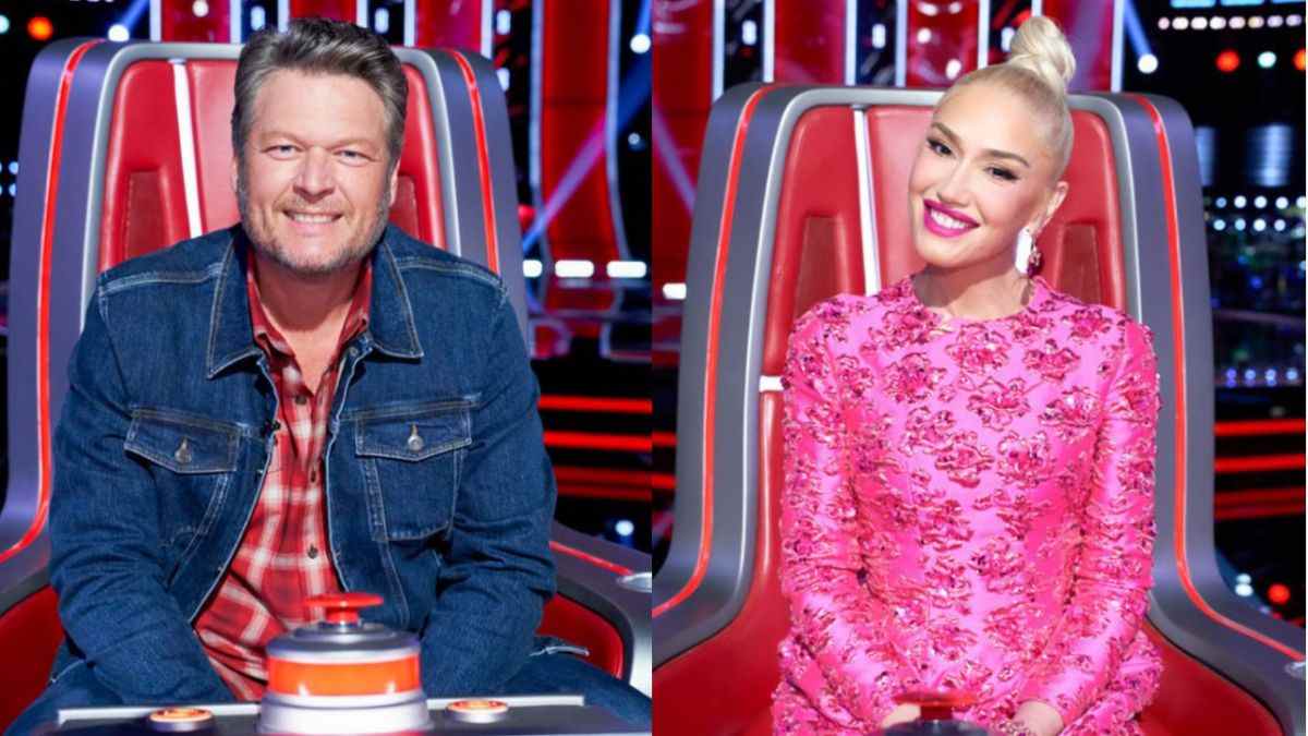 Blake Shelton and Gwen Stefani on The Voice.