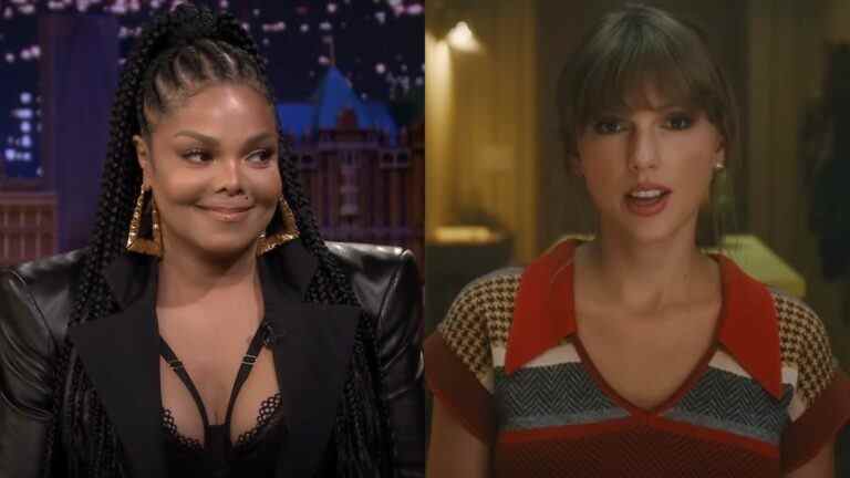 Left to Right: Janet Jackson on The Tonight Show and Taylor Swift in the Anti-Hero Music Video.