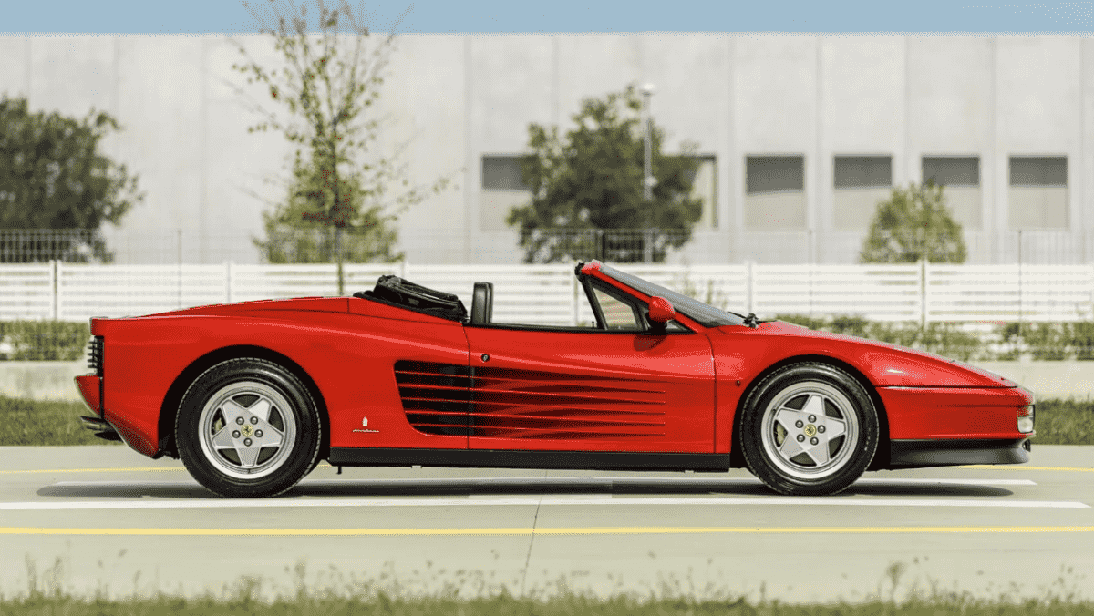 A 1990 Ferrari Testarossa Spider.