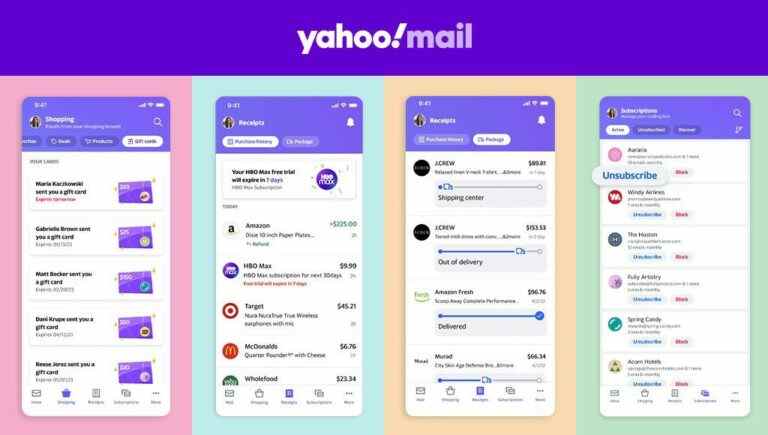 La mise à jour de l’application Yahoo Mail facilite la gestion des reçus et le suivi des livraisons