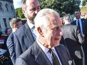 Le roi Charles apparaît au château de Cardiff le mois dernier.