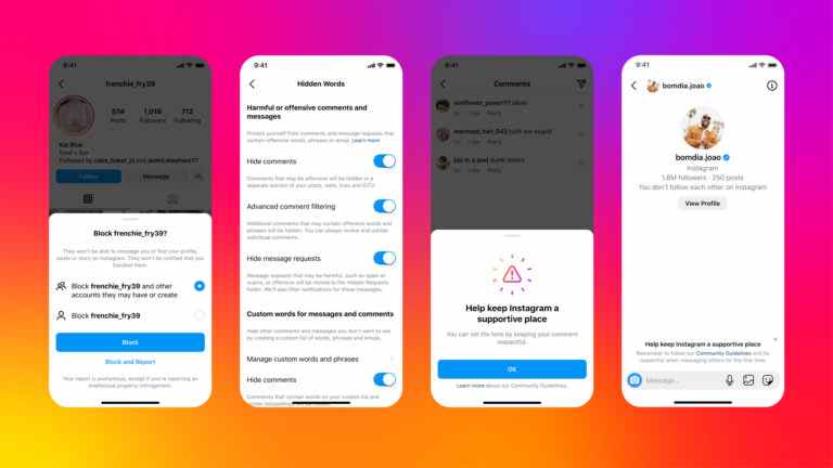 Les nouvelles fonctionnalités anti-abus d’Instagram incluent des « rappels de gentillesse » DM