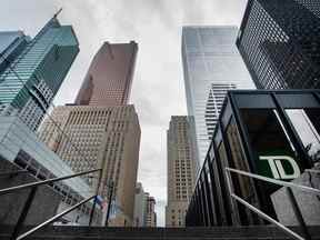 Tours de banque dans le quartier financier de Toronto.