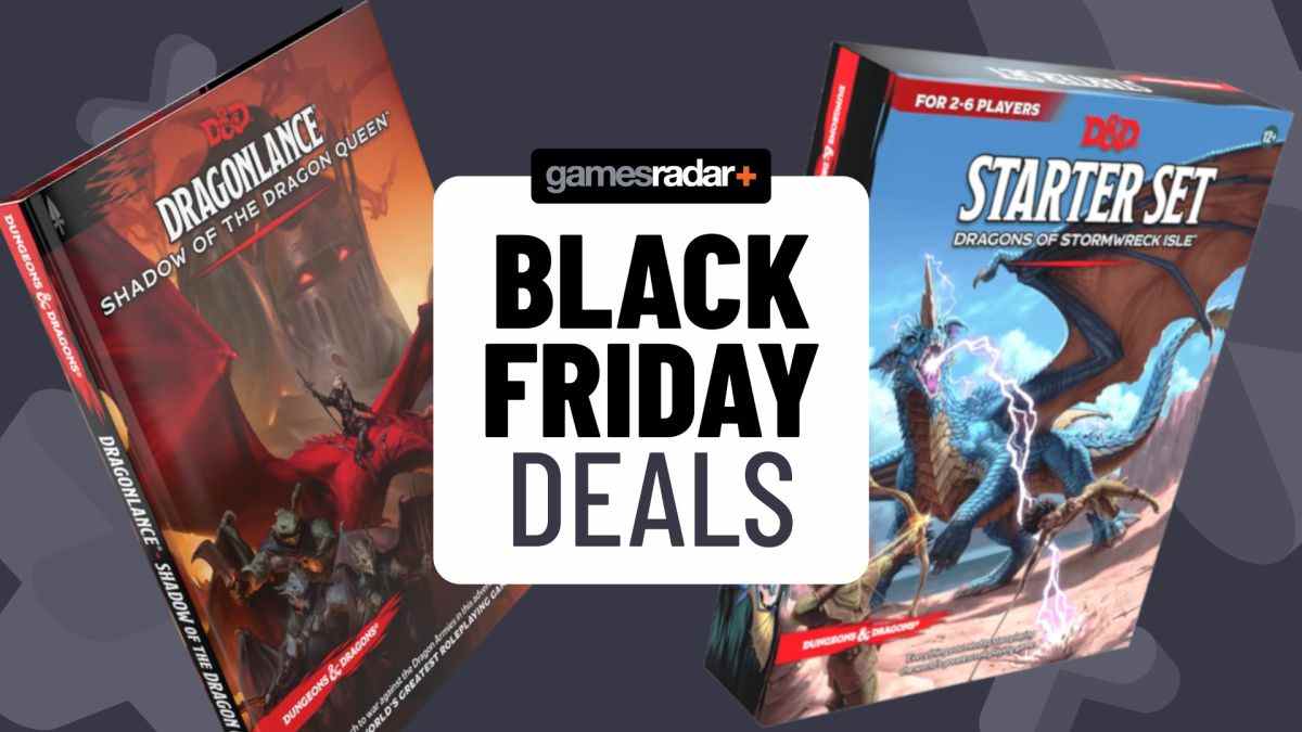 D&D Black Friday deals hero image with Dragonlance: Shadow of the Dragon Queen and the 2022 Starter Set