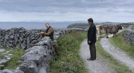 Brendan Gleeson and Colin Farrell in the film THE BANSHEES OF INISHERIN. Photo by Jonathan Hession. Courtesy of Searchlight Pictures. © 2022 20th Century Studios All Rights Reserved