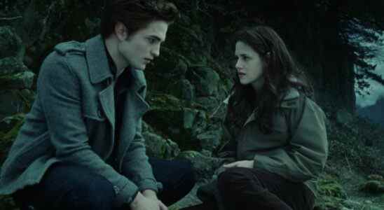 Robert Pattinson and Kristen Stewart as Edward and Bella in Twilight