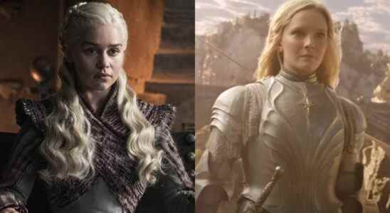 Emilia Clarke in Game of Thrones and Morfydd Clark in Rings of Power