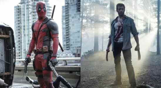 Side-by-side pictures of Ryan Reynolds as Deadpool and Hugh Jackman as Wolverine in Logan