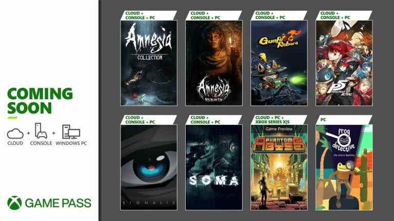 Xbox Game Pass ajoute Persona 5 Royal, Amnesia: Collection, Amnesia: Rebirth, Soma et plus fin octobre    
