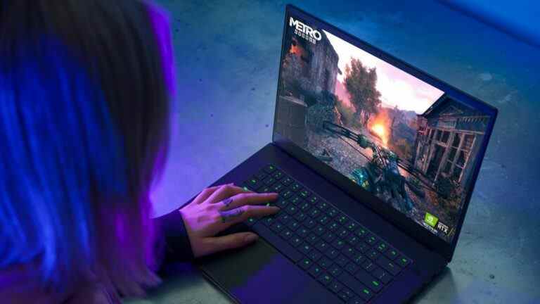 The Razer Blade 15 playing Metro Exodus.