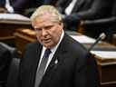 Le premier ministre de l'Ontario, Doug Ford, prend la parole à l'intérieur de l'Assemblée législative à Toronto le 14 septembre 2022. 