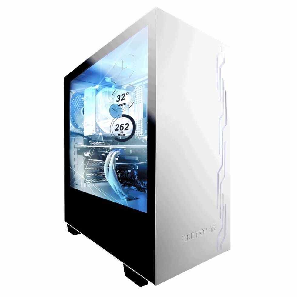 Le boîtier PC Snowblind S d'iBuypower a un écran transparent intégré.