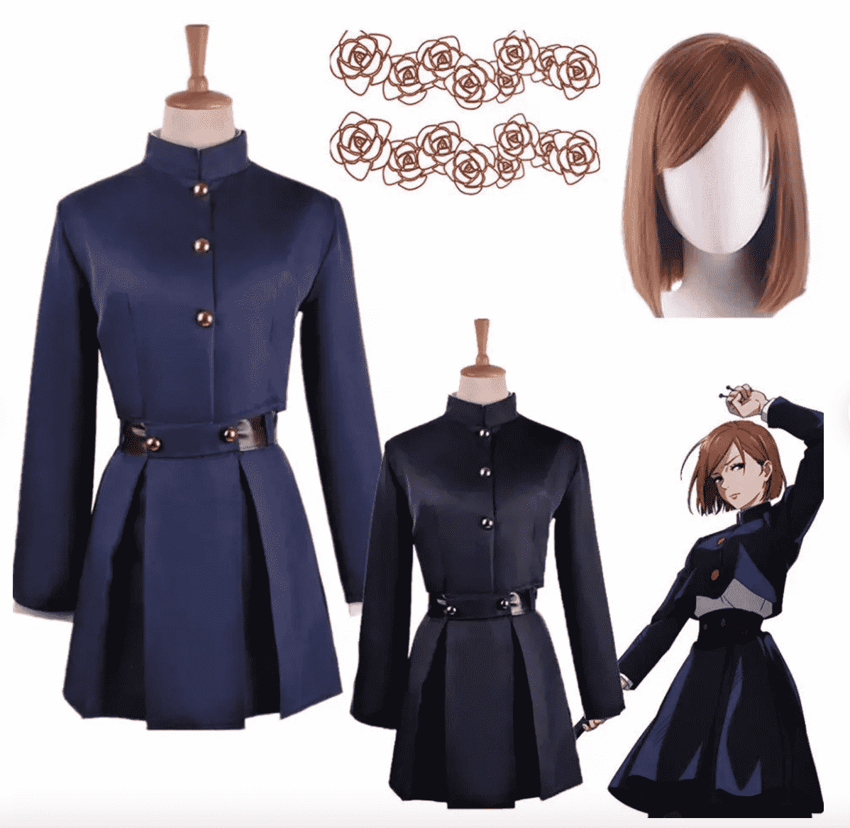 Nobara Ensemble Complet Costume Cosplay Y Compris Perruque