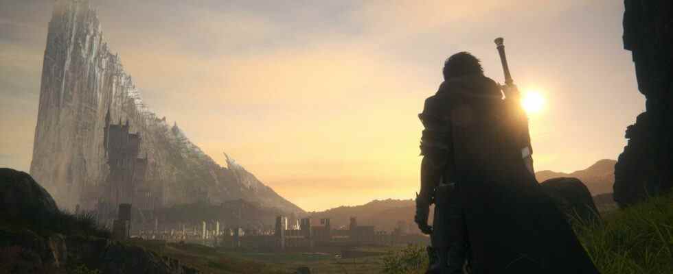 Clive looks to the horizon in Final Fantasy 16