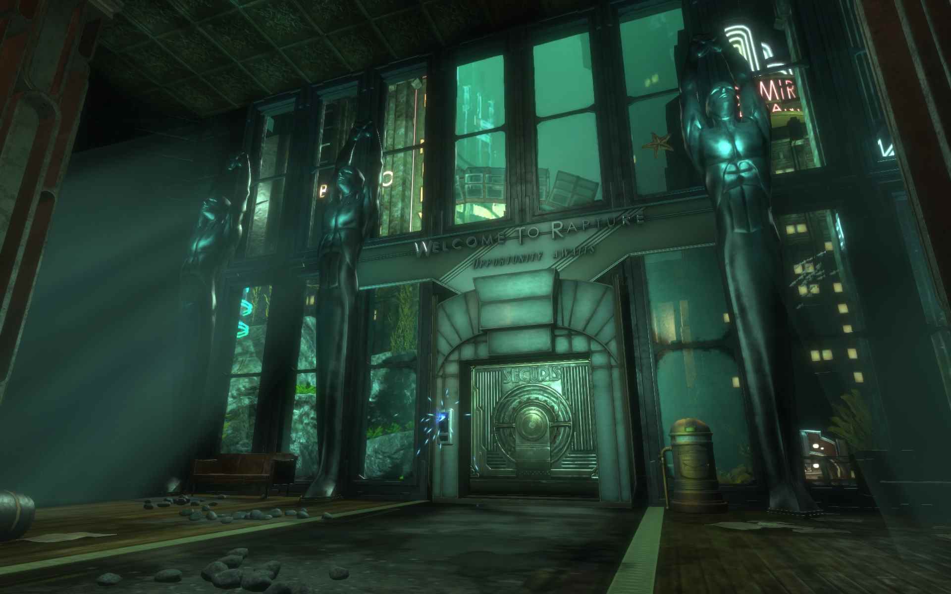 Porte de la marque Bioshock Securis dans la ville de Rapture