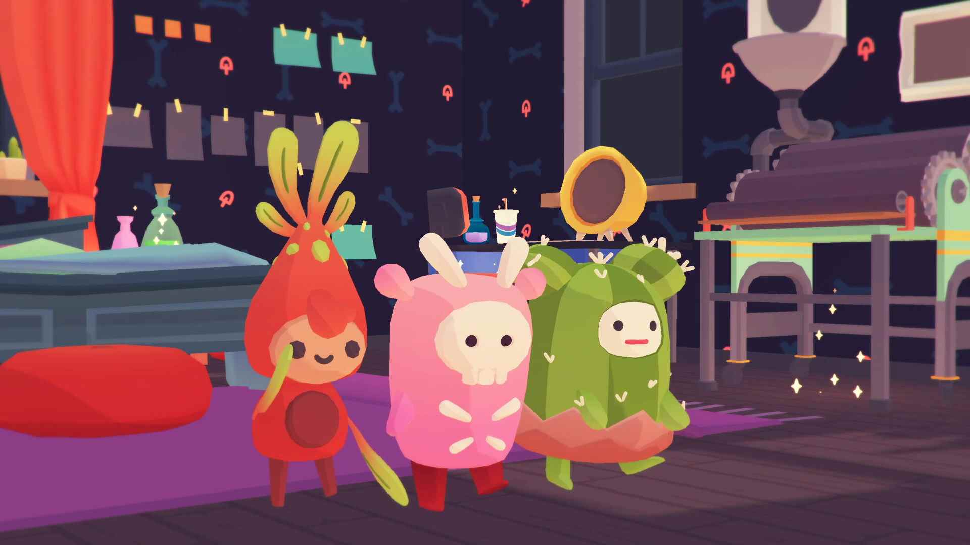 Ooblets dansant dans une maison