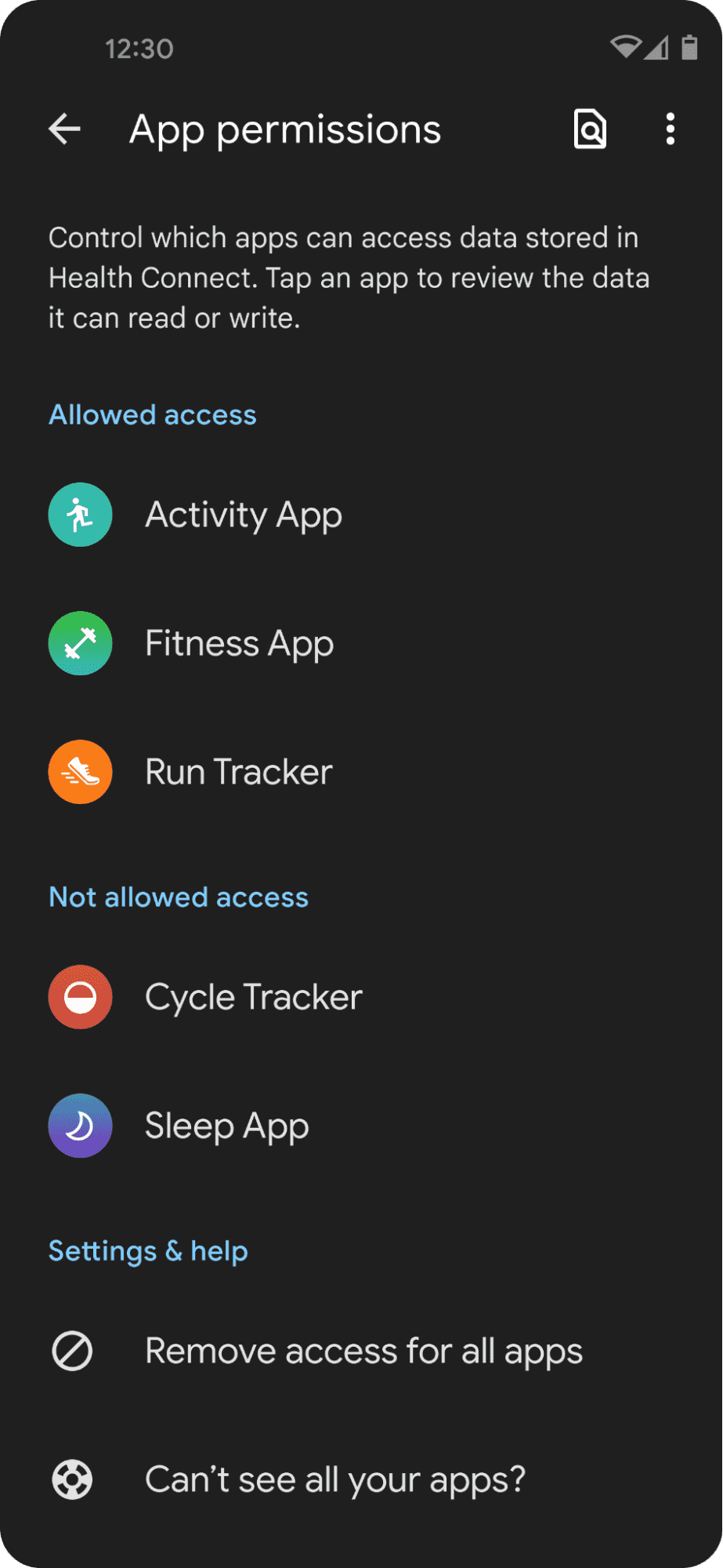 L'application Health Connect de Google