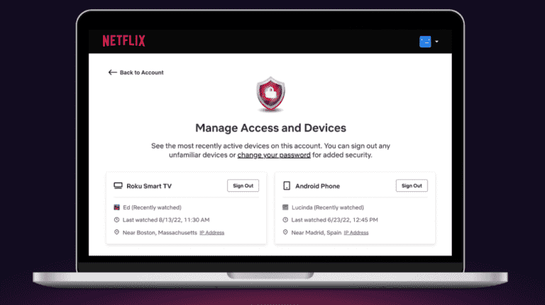 La nouvelle fonctionnalité de Netflix permet aux abonnés de retirer leurs appareils de leurs comptes