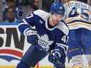 Pierre Engvall des Maple Leafs de Toronto.