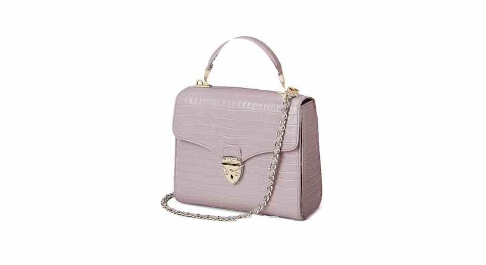 Sac Mayfair Midi en Deep Shine Lilac Small Croc