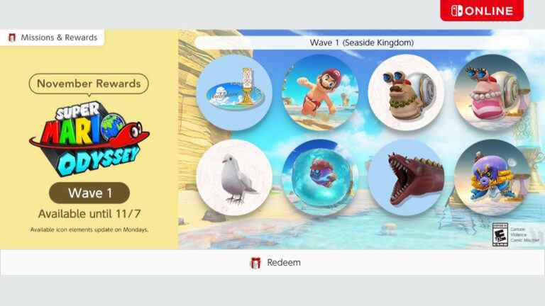 Nintendo Switch Online obtient à nouveau les icônes de Super Mario Odyssey
