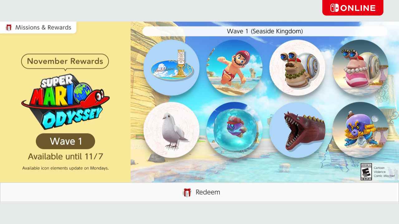 Nintendo Switch Online obtient à nouveau les icônes de Super Mario Odyssey
