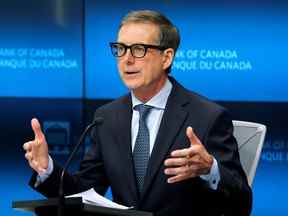 Le gouverneur de la Banque du Canada, Tiff Macklem, lors d'une conférence de presse à Ottawa.