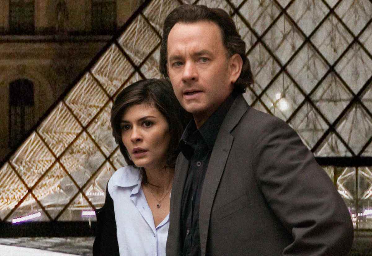 tom hanks comme robert langdon et audrey tatou comme sophie dans le da vinci code