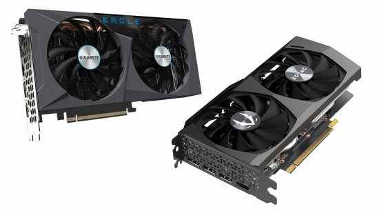 Une carte graphique Gigabyte et Zotac Nvidia RTX 3060 côte à côte pour les offres Black Friday et Cyber ​​​​Monday