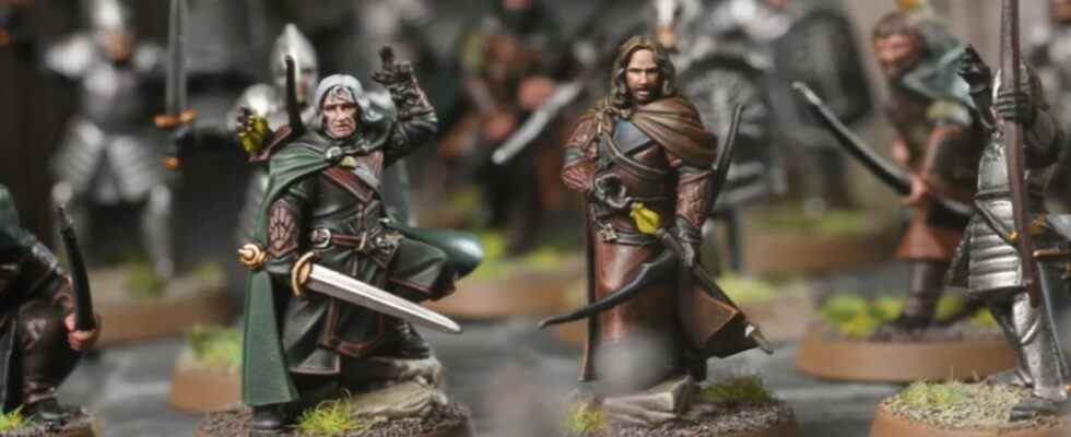 The Lord of the Rings Battle of Osgiliath Madril and Damrod miniatures closeup