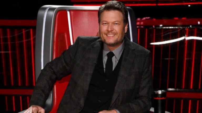 Blake Shelton is shown as a coach on The Voice.