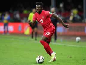 Alphonso Davies du Canada en action le 7 octobre 2022.