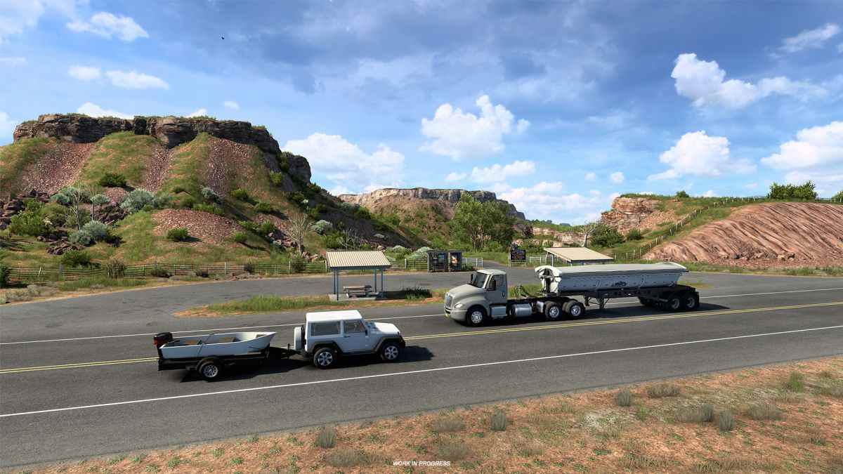 American Truck Simulator se dirige vers l'Oklahoma, où le vent balaye la plaine
