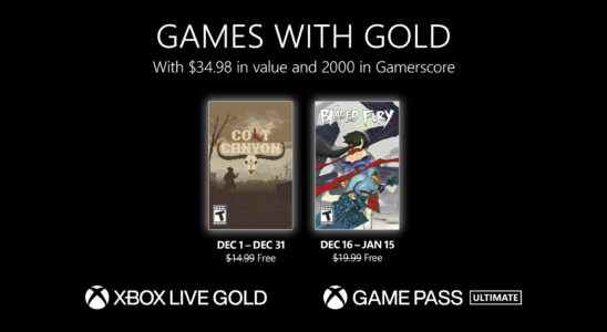 Annonce des jeux gratuits Xbox Live Gold pour décembre 2022