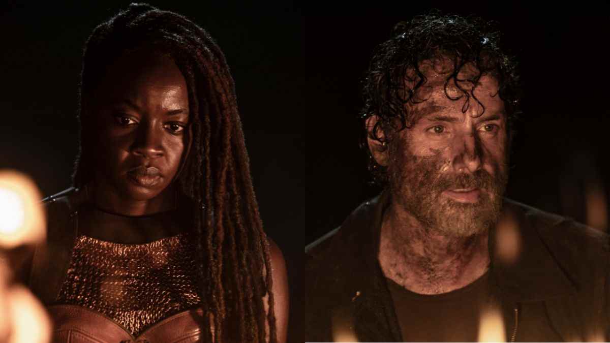 Danai Gurira as Michonne cropped next to Andrew Lincoln as Rick Grimes for The Walking Dead series finale