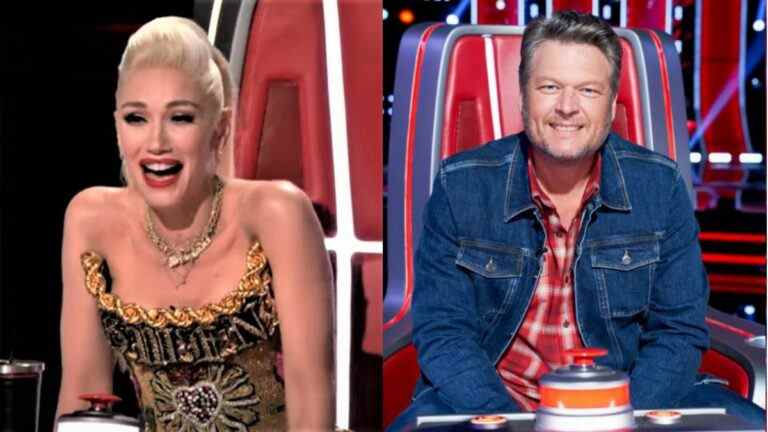 Gwen Stefani and Blake Shelton on The Voice.