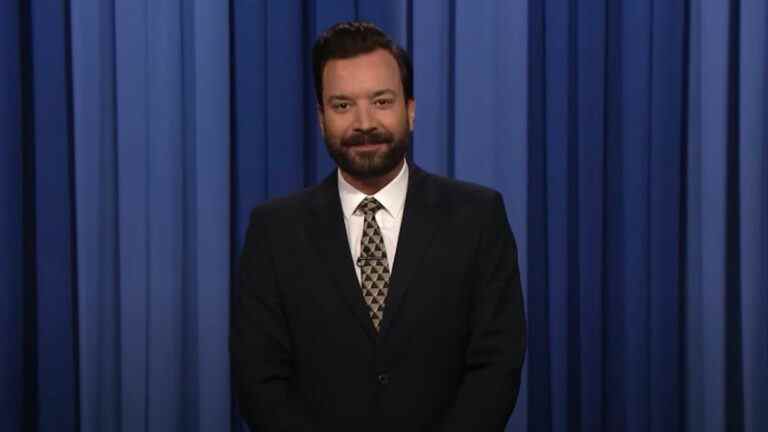 Jimmy Fallon doing his monologue on The Tonight Show 