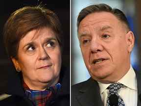 L'Écossais Nicola Sturgeon et le Québécois François Legault