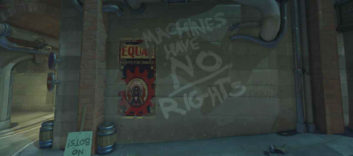 Overwatch - Graffiti blanc indiquant 