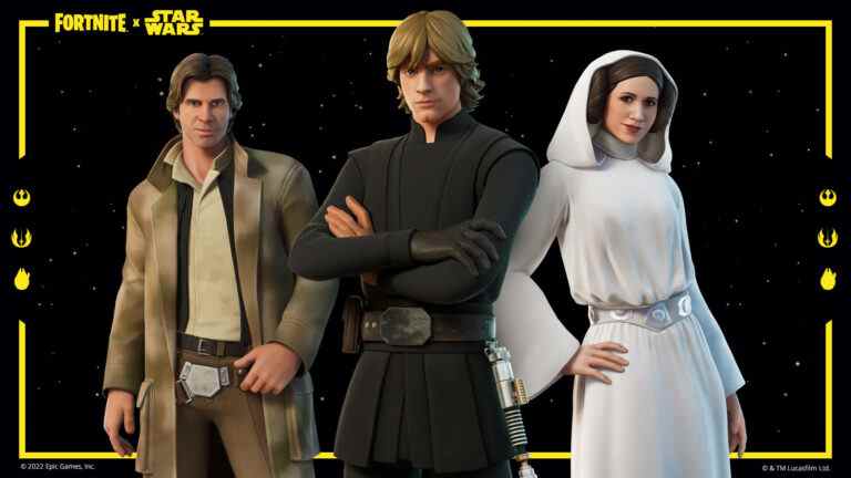 Luke, Leia et Han de Star Wars débarquent sur Fortnite pour la Skywalker Week !