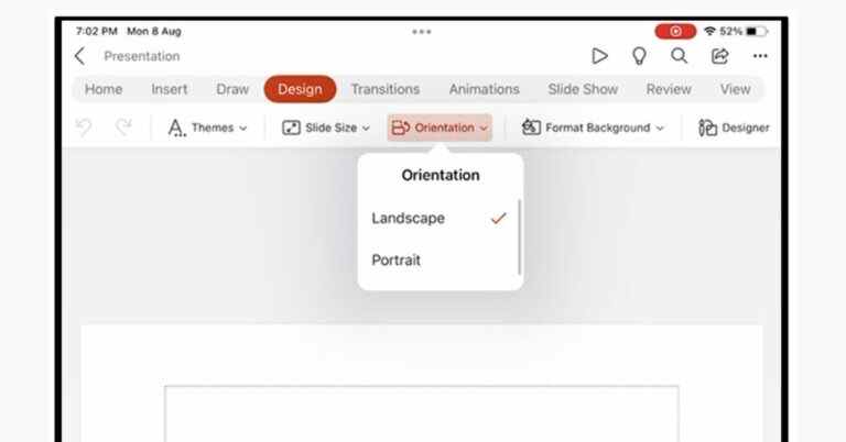 Microsoft PowerPoint pour iOS a un nouveau mode portrait